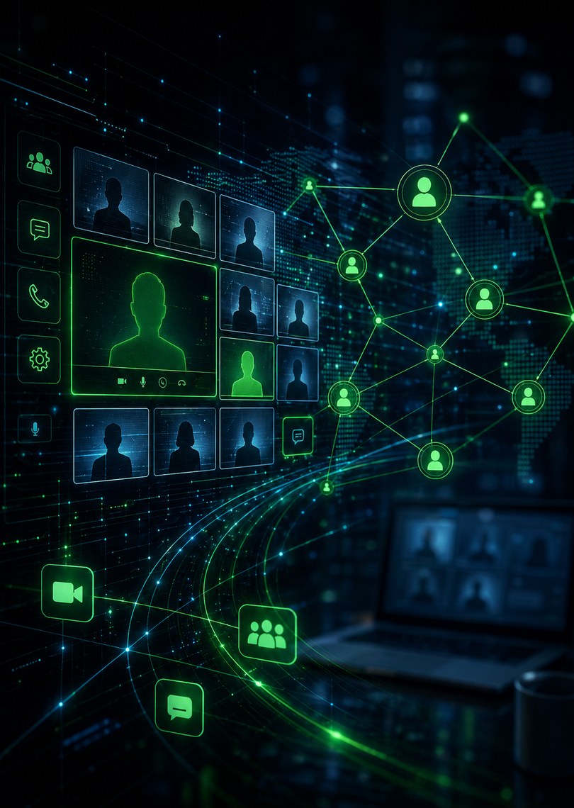 Equipo empresarial evaluando proveedores de internet en Ecuador